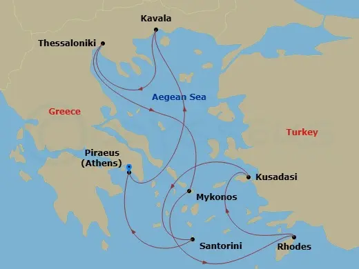 Itinerary schematic diagram