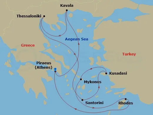 Itinerary schematic diagram