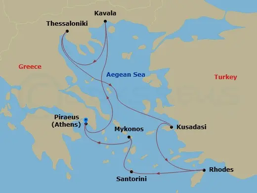 Itinerary schematic diagram
