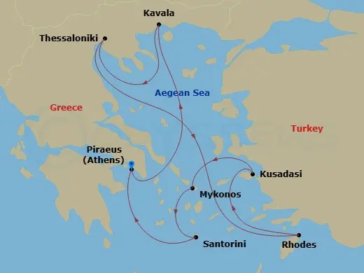 Itinerary schematic diagram