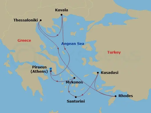 Itinerary schematic diagram