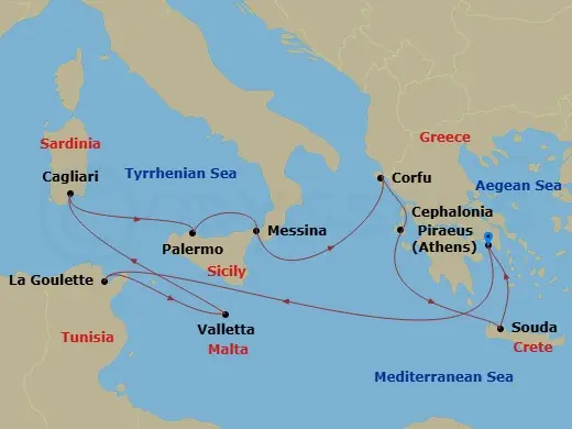 Itinerary schematic diagram