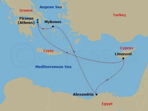 Itinerary schematic diagram
