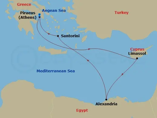 Itinerary schematic diagram