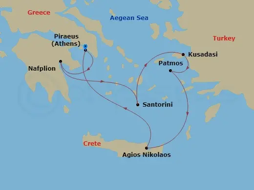 Itinerary schematic diagram