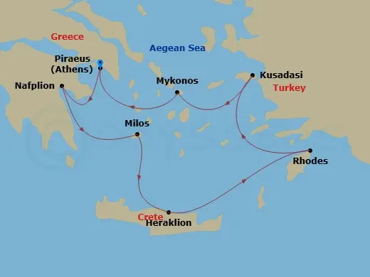 Itinerary schematic diagram