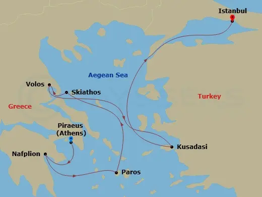 Itinerary schematic diagram