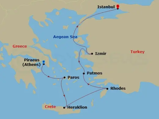 Itinerary schematic diagram