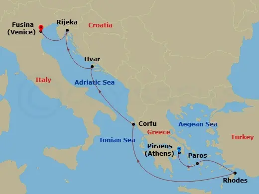 Itinerary schematic diagram