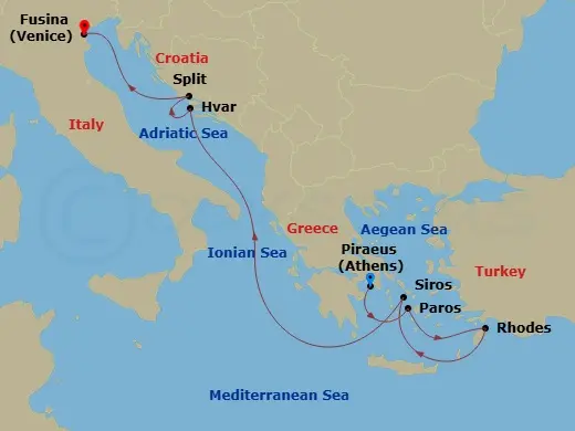 Itinerary schematic diagram