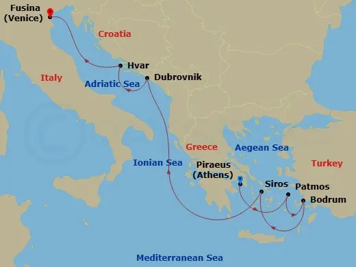 Itinerary schematic diagram