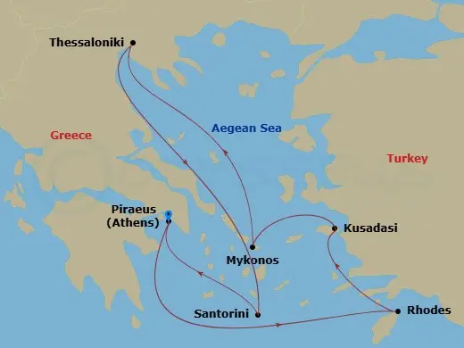 Itinerary schematic diagram