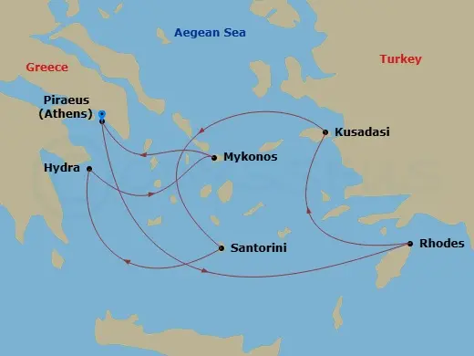 Itinerary schematic diagram