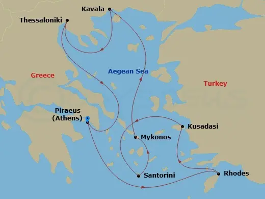 Itinerary schematic diagram