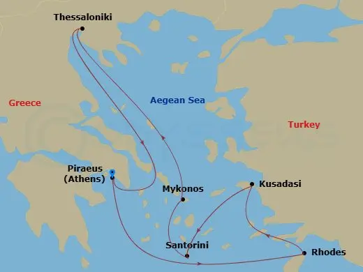 Itinerary schematic diagram