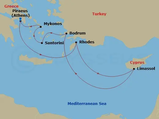 Itinerary schematic diagram