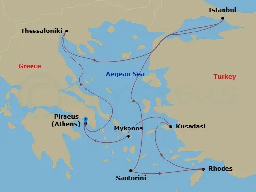 Itinerary schematic diagram