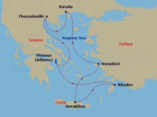 Itinerary schematic diagram