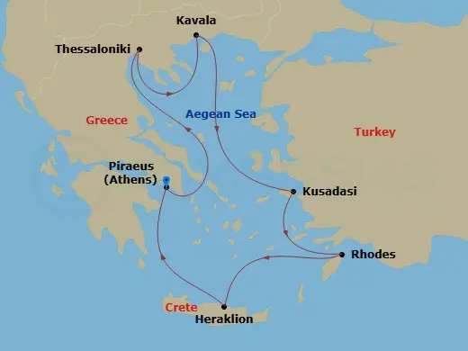 Itinerary schematic diagram