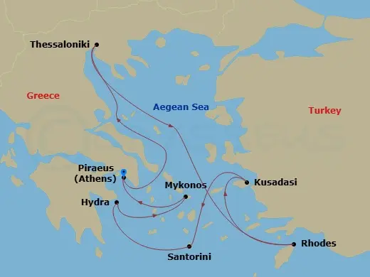 Itinerary schematic diagram