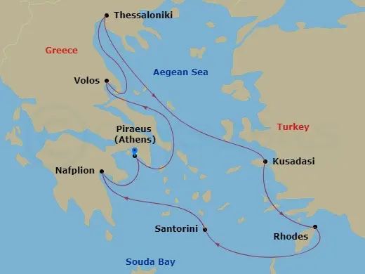 Itinerary schematic diagram
