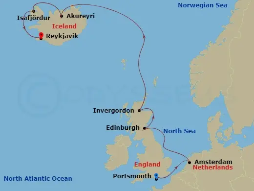 Itinerary schematic diagram