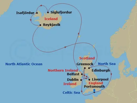 Itinerary schematic diagram