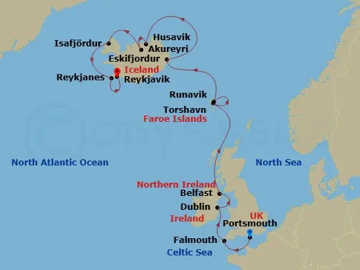 Itinerary schematic diagram