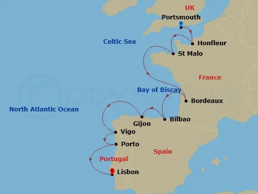 Itinerary schematic diagram
