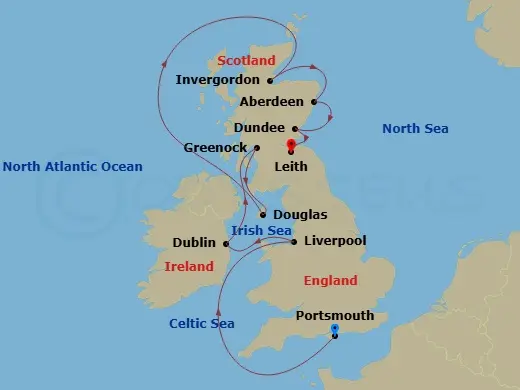 Itinerary schematic diagram