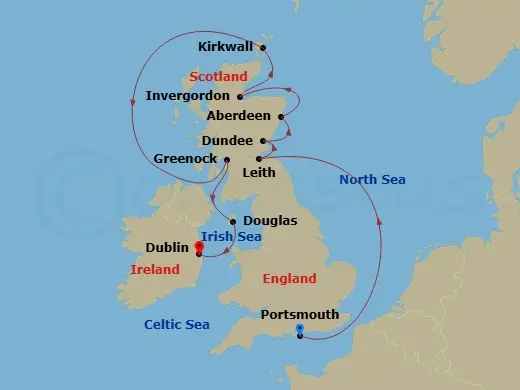 Itinerary schematic diagram