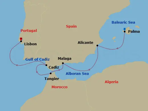 Itinerary schematic diagram