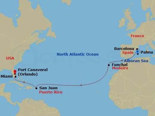 Itinerary schematic diagram