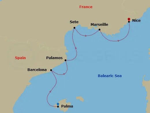 Itinerary schematic diagram