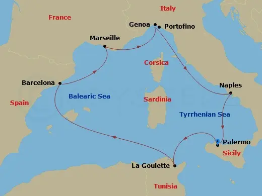 Itinerary schematic diagram