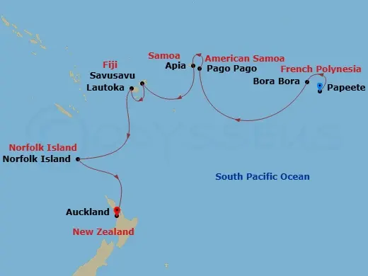 Itinerary schematic diagram