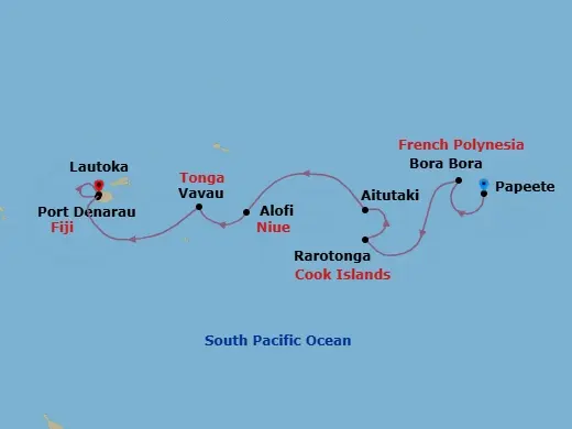 Itinerary schematic diagram