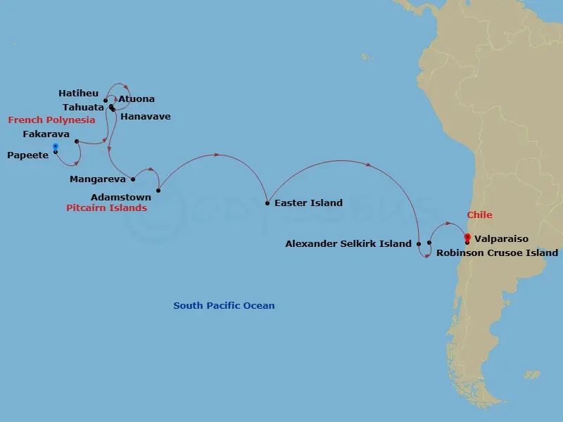 Itinerary schematic diagram