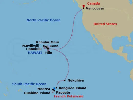 Itinerary schematic diagram