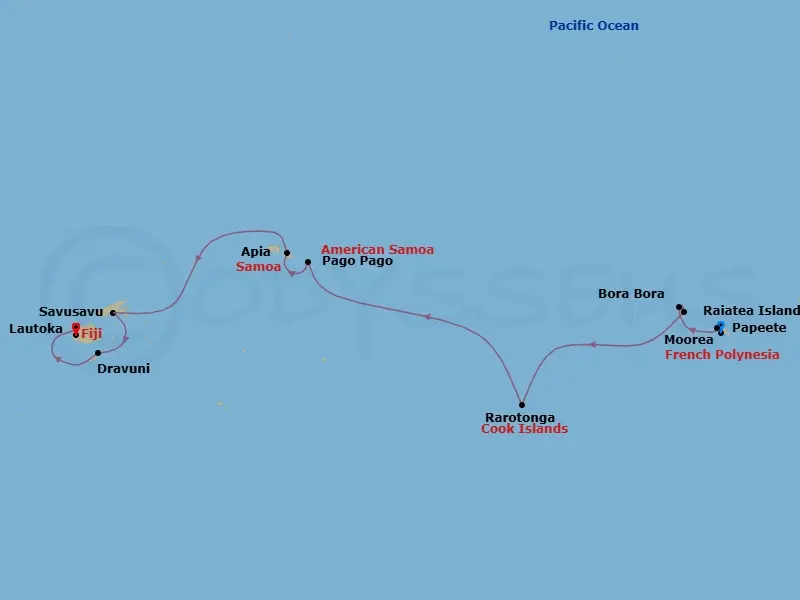 Itinerary schematic diagram