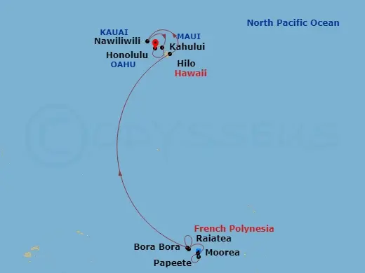 Itinerary schematic diagram