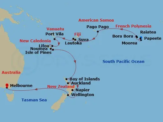 Itinerary schematic diagram