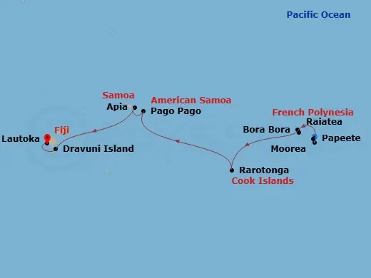 Itinerary schematic diagram