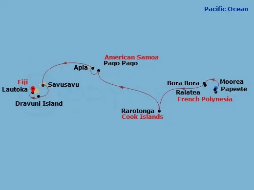 Itinerary schematic diagram