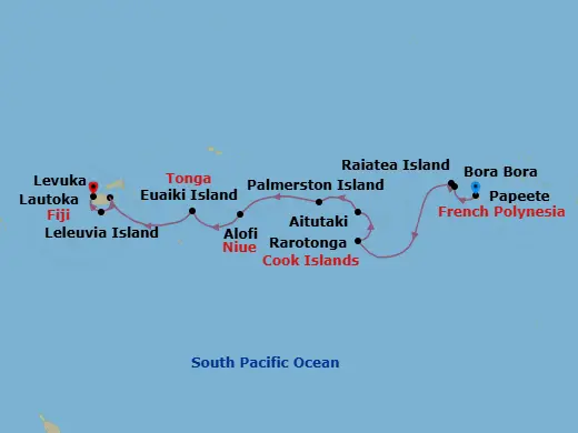 Itinerary schematic diagram
