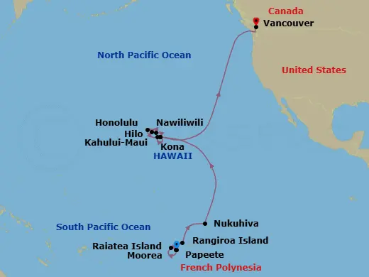 Itinerary schematic diagram
