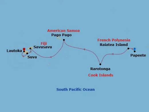Itinerary schematic diagram