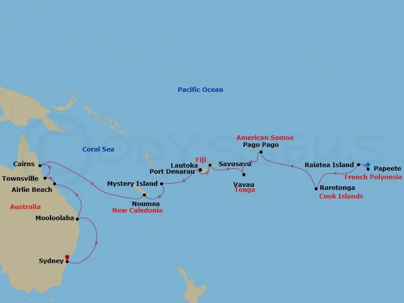 Itinerary schematic diagram