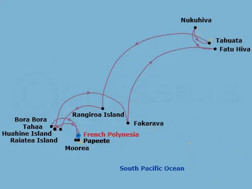 Itinerary schematic diagram