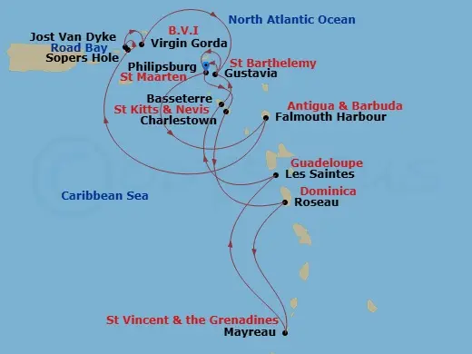 Itinerary schematic diagram